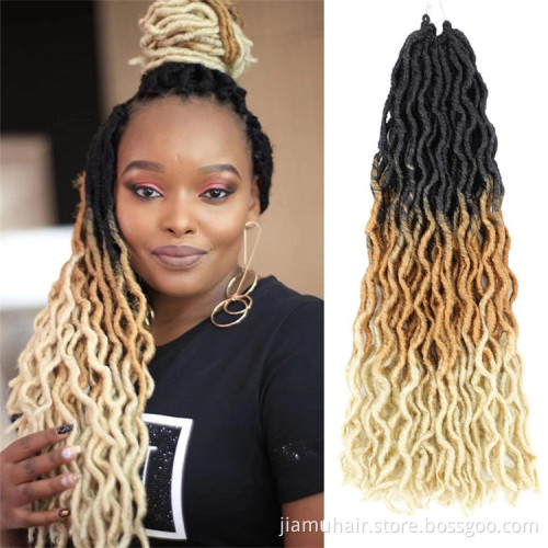 18 inch curly faux locs braiding hair extensions goddess locs crochet hair synthetic gypsy locs hair extensions braids